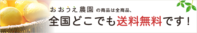 おおうえ農園の商品は全商品、全国どこでも送料無料です！